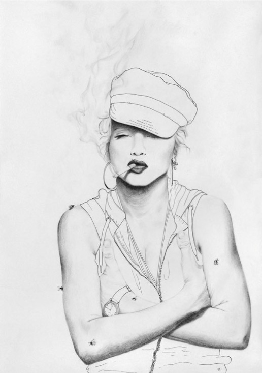 SUPERWOMAN 1 - Ink and colored pencils on paper - 42x59,4cm