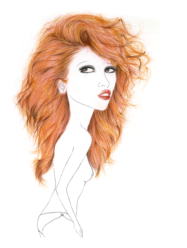 LAURA colored pencils and ink on paper - 22x31cm