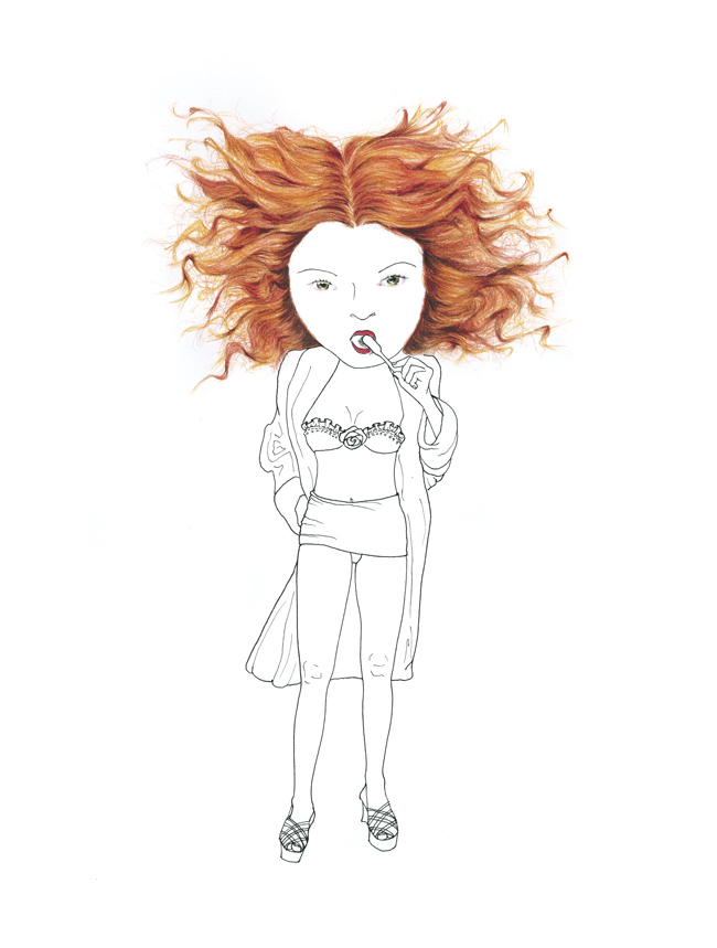 MONICA colored pencils and ink on paper - 24x34cm